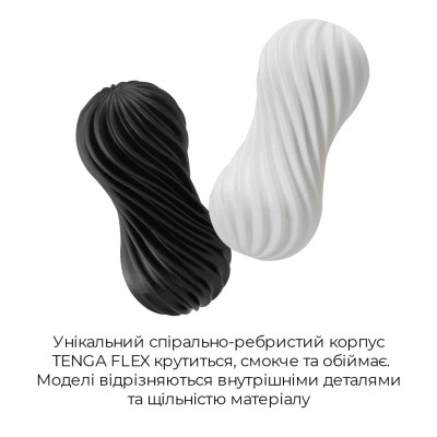 Мастурбатор Tenga FLEX Silky White зі змінною інтенсивністю, можна скручувати