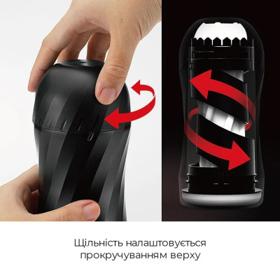 Мастурбатор Tenga Air-Tech TWIST Ripple Blue зі змінною тугістю обхвату, ефект глибокого мінету
