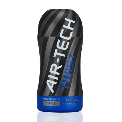 Мастурбатор Tenga Air-Tech TWIST Ripple Blue зі змінною тугістю обхвату, ефект глибокого мінету
