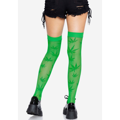 Панчохи Leg Avenue 420 Net thigh highs Green