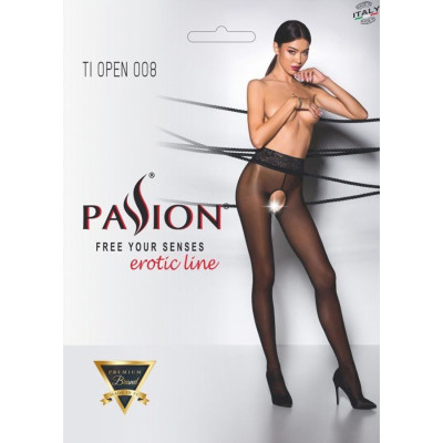 Еротичні колготки TIOPEN 008 nero 1/2 (30 den) – Passion, з вирізом Еротичні колготки TIOPEN 008 nero 1/2 (30 den) – Passion, з вирізом