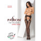 Еротичні колготки-бодістокінг Passion S005 black, імітація панчіх та пояса для панчіх-6