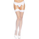 Leg Avenue Backseam Thigh Highs OS White-2