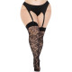 Панчохи Leg Avenue Wild rose net thigh highs 1X/2X-2