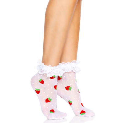 Leg Avenue Strawberry ruffle top anklets