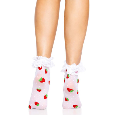 Leg Avenue Strawberry ruffle top anklets