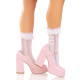 Шкарпетки ажурні з рюшами Leg Avenue Mini Bow Lace Anklet White-1