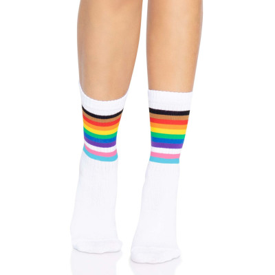 Leg Avenue Pride crew socks Rainbow