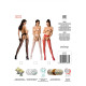 Колготки з відкритим доступом, рослинний декор Passion S002 white-4