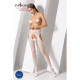 Еротичні колготки-бодістокінг Passion S017 white, імітація ажурних панчох та пояса-1