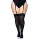 Leg Avenue Nylon Thigh Highs + PLUS SI Black-3