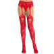 Колготки Leg Avenue Net Stockings with Attached Garter Belt One Size Red-3
