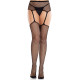 Колготки-панчохи Leg Avenue Backseam Net Stockings з поясом для панчіх, один розмір, чорні-1
