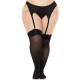 Панчохи Leg Avenue Lace top opaque thigh highs Black 1X/2X-2