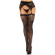 Панчохи Leg Avenue Leg Avenue Lace thigh highs & garterbelt Black One Size-1