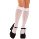 Шкарпетки ажурні з рюшами Leg Avenue Sweetheart Ruffle Cuff Knee Highs White, високі-2