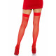 Leg Avenue Fishnet Thigh Highs With Bow OS Red-1
