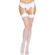 Leg Avenue Nylon Fishnet Thigh Highs OS White-4