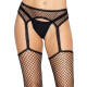 Leg Avenue Net stockings with garter belt Black O/S-4