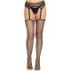 Leg Avenue Net stockings with garter belt Black O/S-2