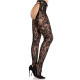 Колготки Leg Avenue Rose Lace Crotchless Tights with Open One Size Black-2