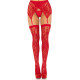 Панчохи Leg Avenue Leg Avenue Lace thigh highs & garterbelt Red One Size-3