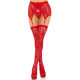 Панчохи Leg Avenue Leg Avenue Lace thigh highs & garterbelt Red One Size-4