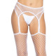 Leg Avenue Net stockings with garter belt White O/S-4