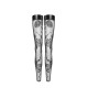 Панчохи Noir Handmade F243 Tulle stockings with patterned flock embroidery - M-3