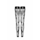 Панчохи Noir Handmade F243 Tulle stockings with patterned flock embroidery - M-4