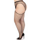 Панчохи Leg Avenue Stokings with O-ring Attached Garter Belt Black 1X/2X-3