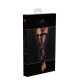 Панчохи Noir Handmade F243 Tulle stockings with patterned flock embroidery - L-5
