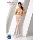 Еротичні колготки-бодістокінг Passion S012 white, імітація панчох, пояса та ажурних трусиків-1