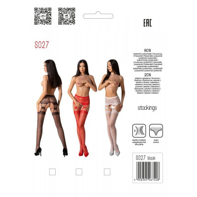 Еротичні колготки-бодістокінг Passion S027 red