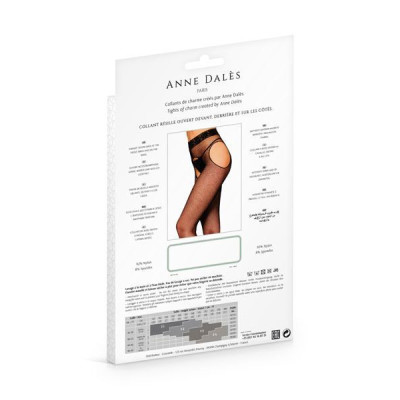 Колготки-панчохи з поясом Anne De Ales MORGANE T4 Black, дрібна сіточка, з доступом