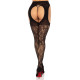 Панчохи Leg Avenue Eyelet lace suspender hose Black One Size-2