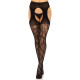 Панчохи Leg Avenue Eyelet lace suspender hose Black One Size-4