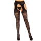 Панчохи Leg Avenue Eyelet lace suspender hose Black One Size-3