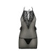 Сорочка прозора приталена ERZA CHEMISE black S/M - Passion, трусики-2