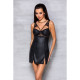 Бебі-дол з еко-шкіри та мережива Loona Chemise black S/M - Passion-2
