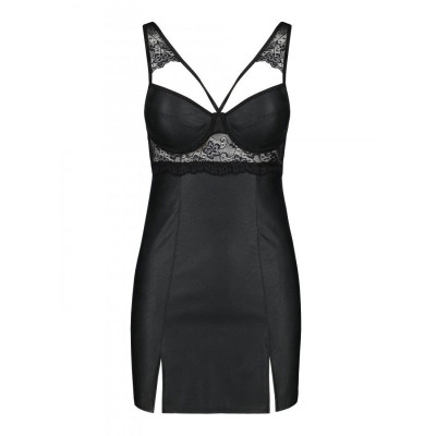 Бебі-дол з еко-шкіри та мережива Loona Chemise black S/M - Passion Бебі-дол з еко-шкіри та мережива Loona Chemise black S/M - Passion