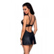 Бебі-дол з еко-шкіри та мережива Loona Chemise black S/M - Passion-1
