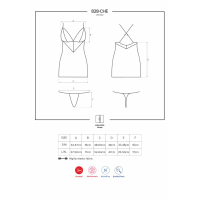 Obsessive 828-CHE-1 chemise & thong S/M