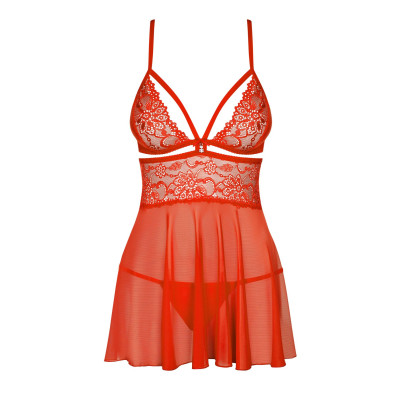 (SALE) Бебі-дол Obsessive 838-BAB-3 babydoll & thong red S/M