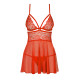 (SALE) Бебі-дол Obsessive 838-BAB-3 babydoll & thong red S/M-2