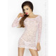 Прозора сорочка з довгим рукавом YOLANDA CHEMISE pink L/XL - Passion, трусики-1