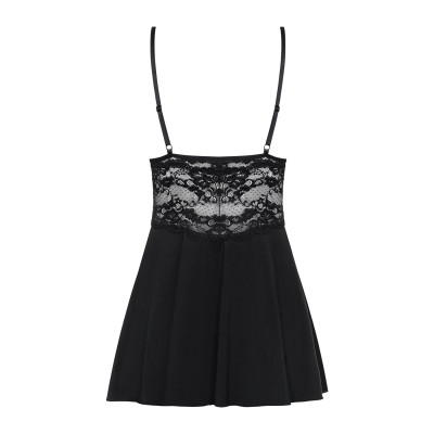 Obsessive 810-BAB-1 babydoll & thong black L/XL