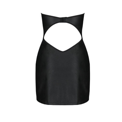 Мінісукня з екошкіри CELINE CHEMISE black S/M — Passion: шнурівка, трусики в комплекті Мінісукня з екошкіри CELINE CHEMISE black S/M — Passion: шнурівка, трусики в комплекті