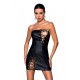 Мінісукня з екошкіри CELINE CHEMISE black S/M — Passion: шнурівка, трусики в комплекті