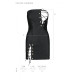 Мінісукня з екошкіри CELINE CHEMISE black S/M — Passion: шнурівка, трусики в комплекті-6